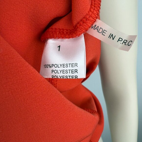 LA PETITE ÉTOILE Paris Openback Bow Neck Frill Shoulders Red Sleeveless Dress S - Picture 7 of 10